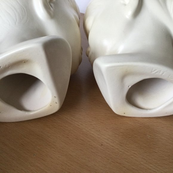 Two vintage Valerie bust sculptures woman & man head signed excellent condition - Picture 10 of 10